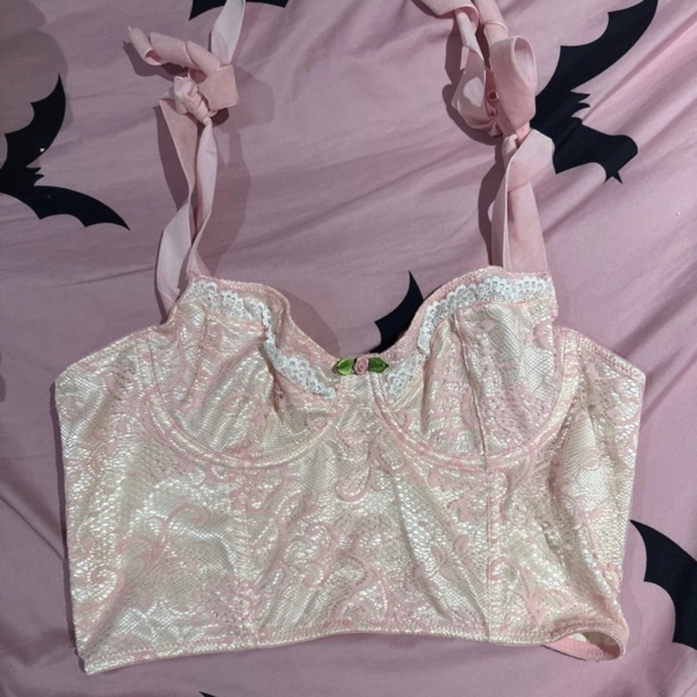 Dolls kill rose pink bustier L sugar thrillz